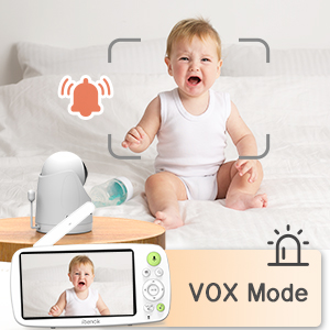 RIENOK Babyphone Caméra Bébé Moniteur 1080P HD 5 Pouces Moniteur Vidéo Bébé  avec Caméra Zoom Panoramique/Inclinaison Portée de Vision Nocturne 320m